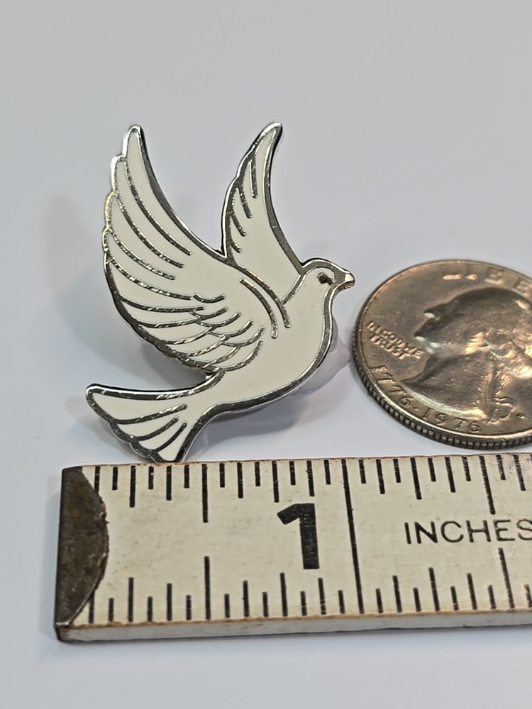 White Flying Dove Lapel Pin