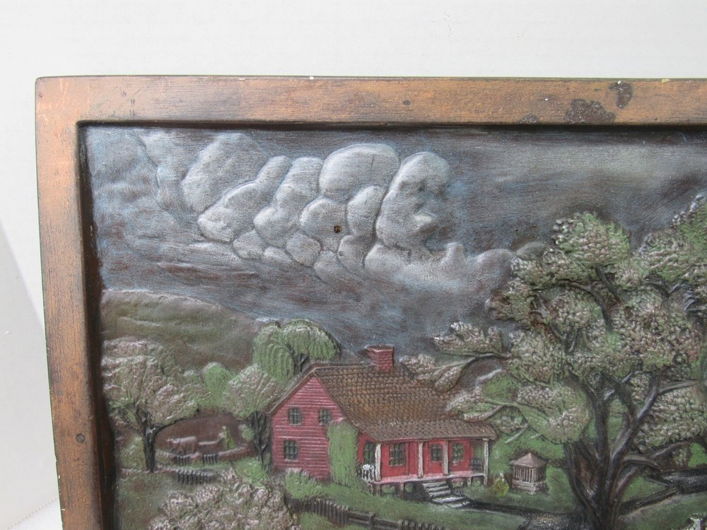 1976 Hershey Molds Ceramic 3D Spring Time Approaching Storm Wall Art Plaque VTG