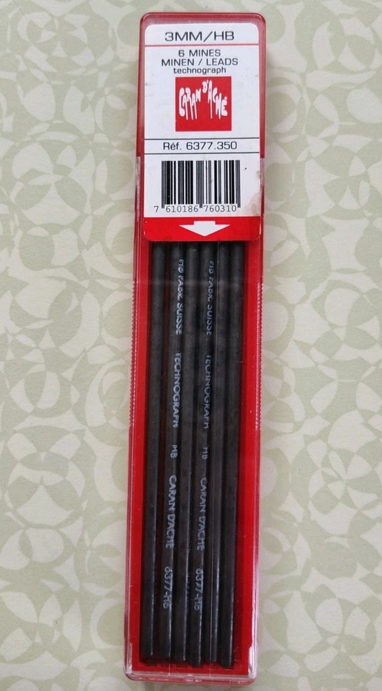 Caran D'ache - Technograph Pencil Refill - 6 Leads Per Pack - 3mm HB Writing