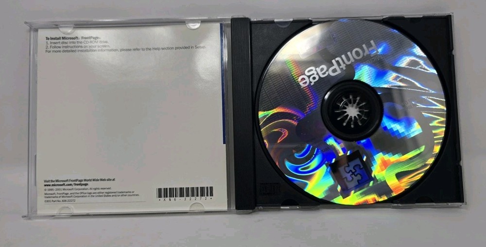 Microsoft Front Page 2002 CD-ROM Software Windows Web Site Creation Read*