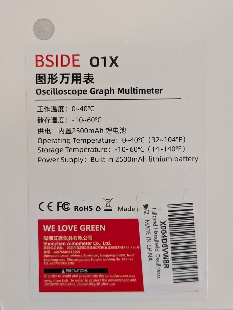 BSIDE Digital Oscilloscope Multimeter Handheld Current Voltage Ohm Diode Tester