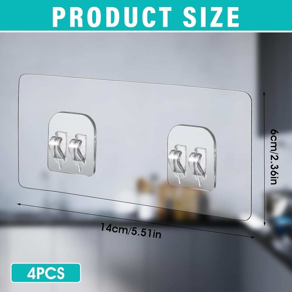 4 Pack Shower Caddy Adhesive Replacement, Strong Adhesive Sticker Hooks for Corn