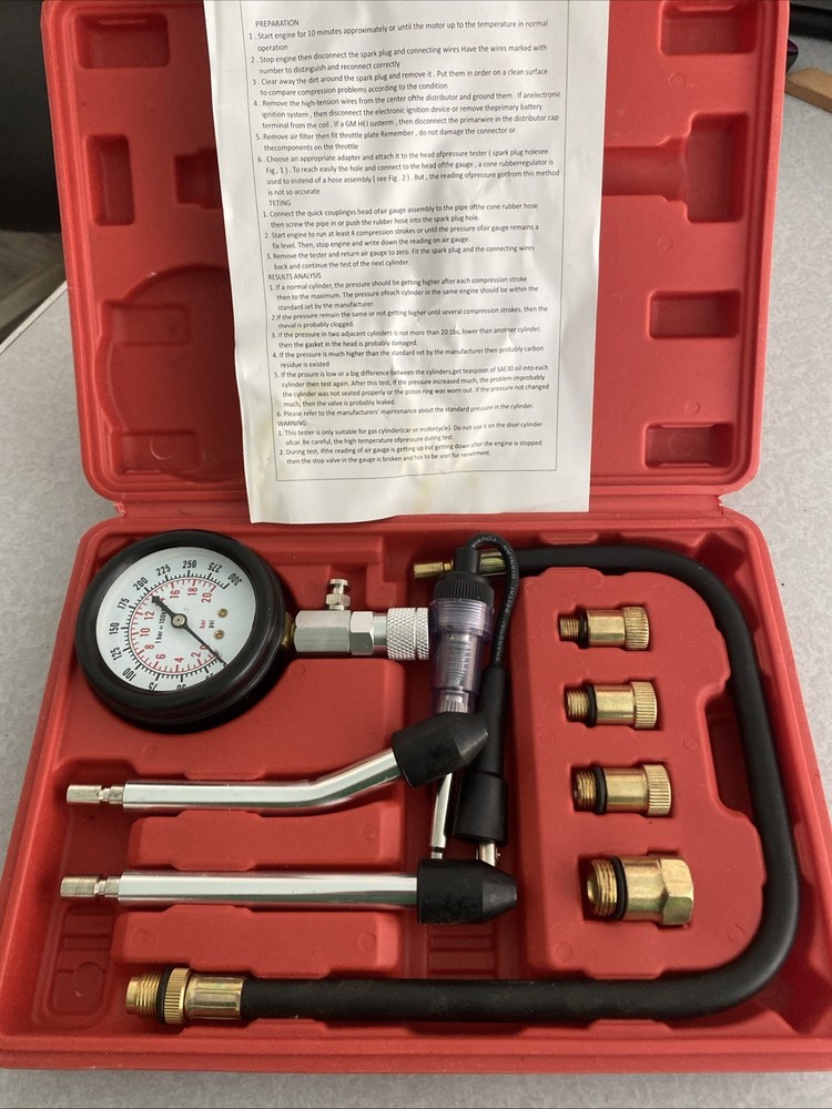 Air Gauge With Quick Coupling Release Valve & Adapters