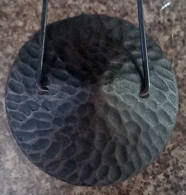 Cast Iron Triangular Votive Tealight Candle Holder / Lantern Pinecone Design