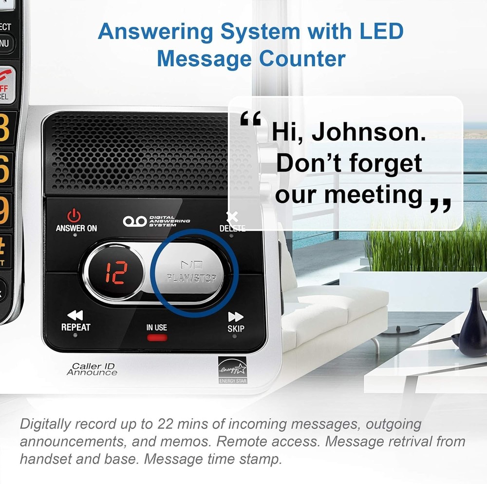 Silver/Black Home Phone Set with Answering System