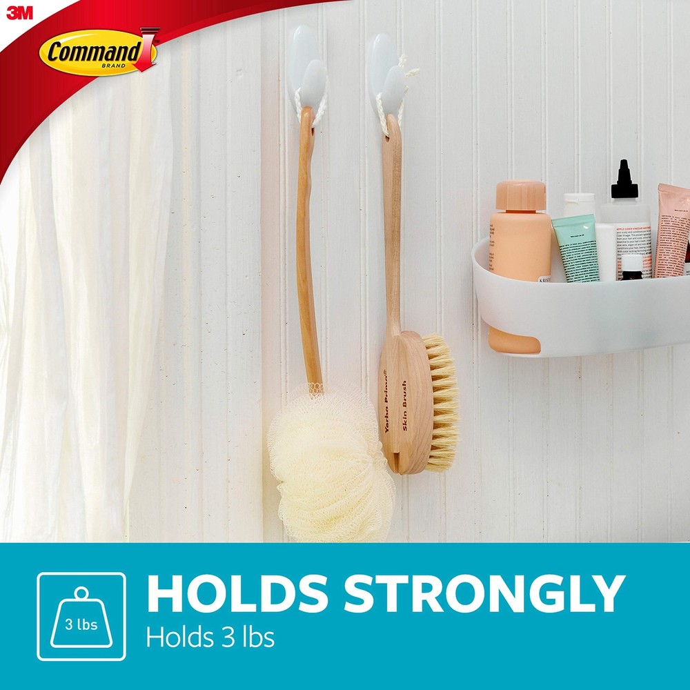 Bath Medium Hooks Set 2-Hooks 10 lb wall mount hardware White