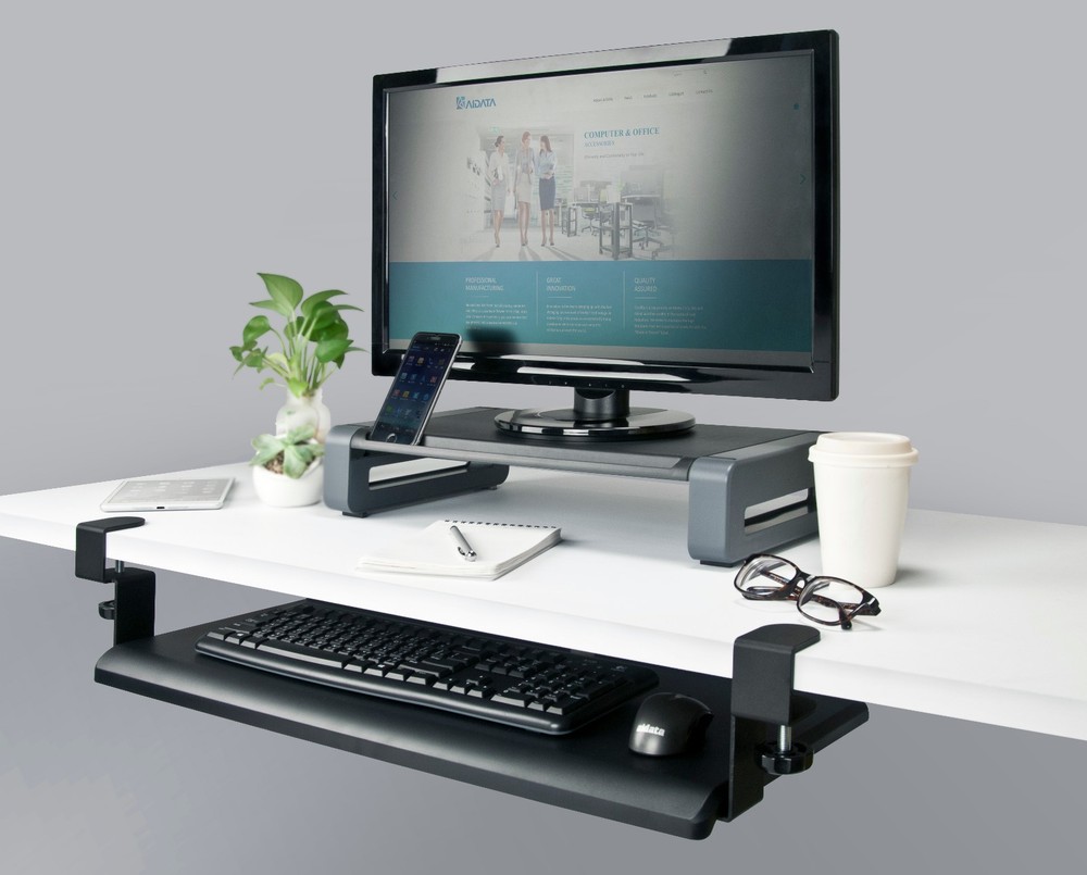 Mobotron Under-desk Keyboard Clamp Tray Electronic Device Platform