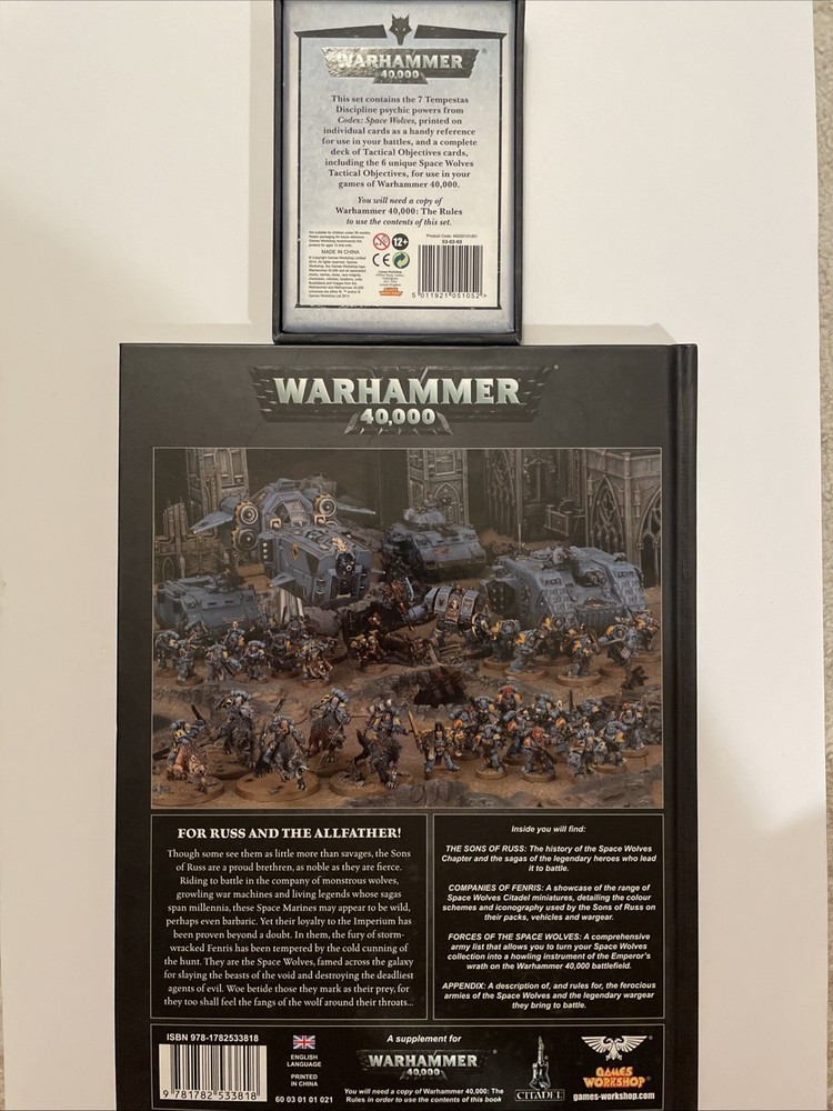 OOP Space Wolves Codex + Data Cards2014 Warhammer 40k Hardcover Citadel GW