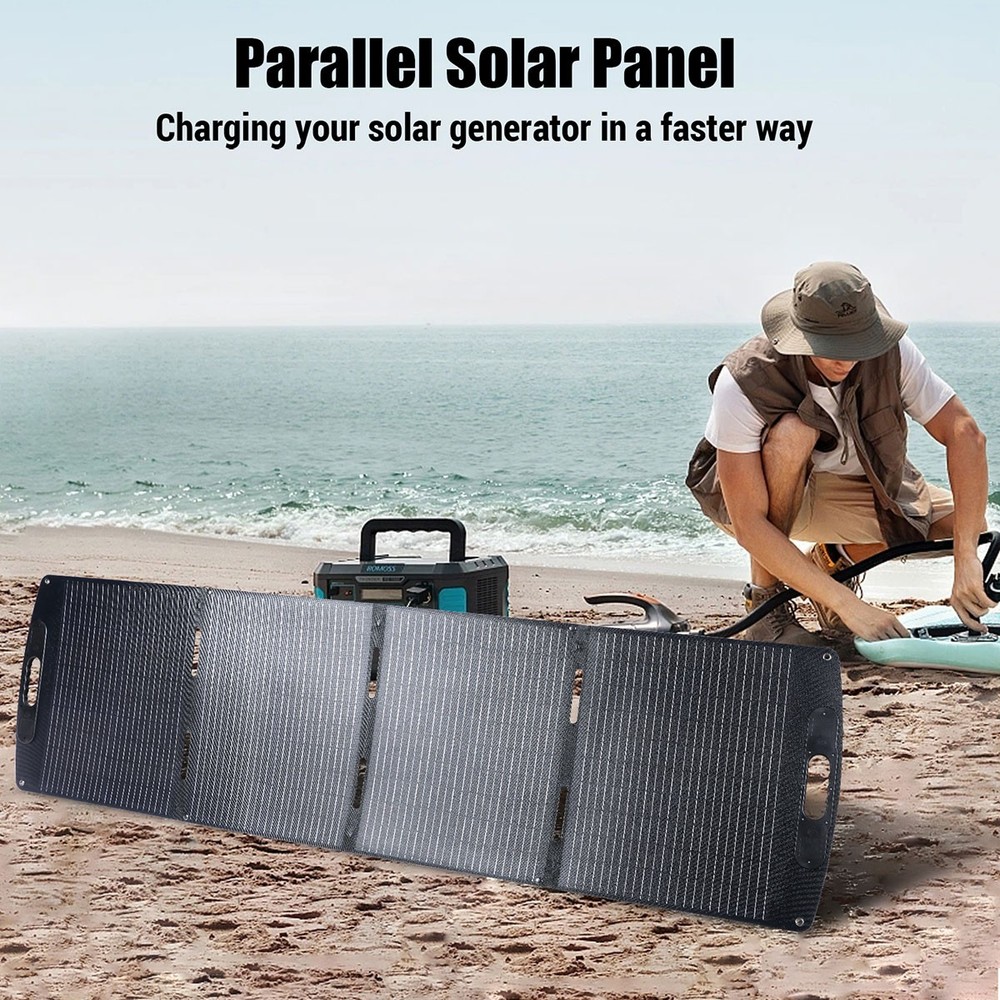 200W Foldable Solar Panel Self-supporting, Waterproof Smart Outdoor Solar Kit