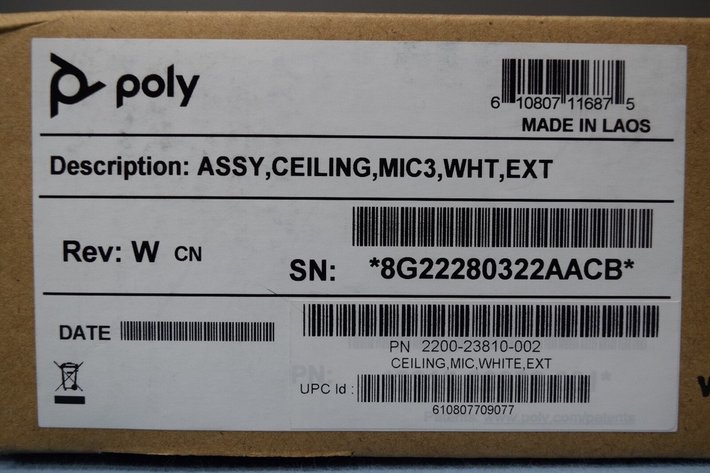 Polycom Ceiling Microphone Array Extension Kit White 2200-23810-002 SEE PICTURES