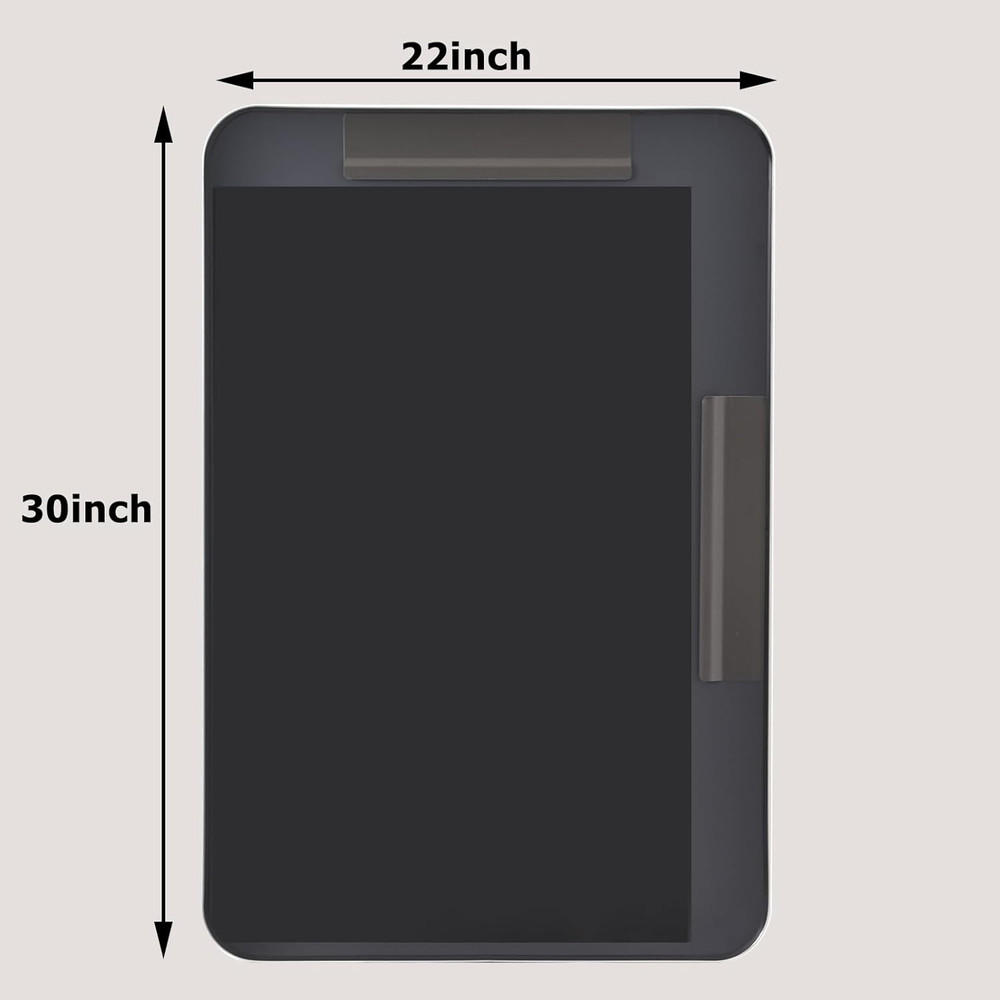 Modern Silver Wall Mirror, 30x22 Inch Rectangular Aluminum Frame, Versatile Desi