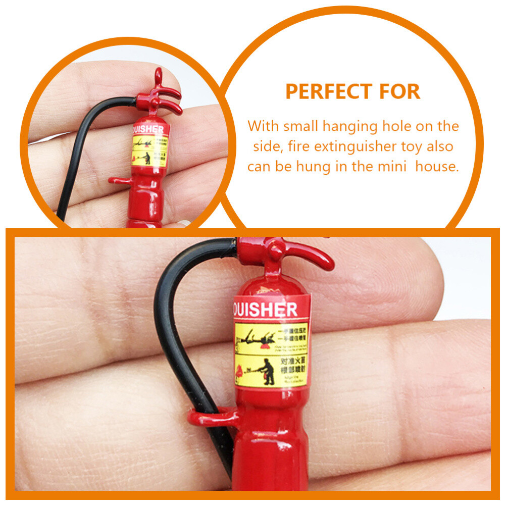 4 Pcs Mini Fire Extinguisher Model Miniature Extinguishers Metal Toy