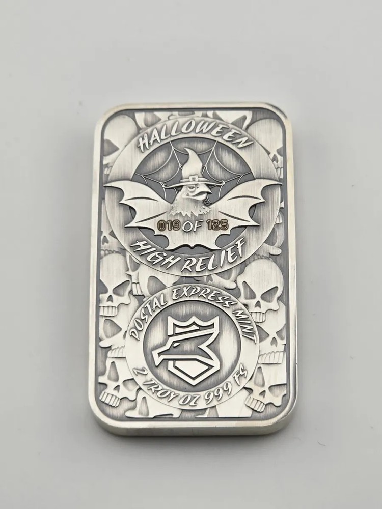 PEM HAUNTED FORTUNE HALLOWEEN 2 OZ AND 1 OZ #RD SILVER BARS