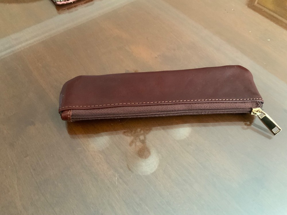 David Oscarson Pen Brown Leather Pouch Case