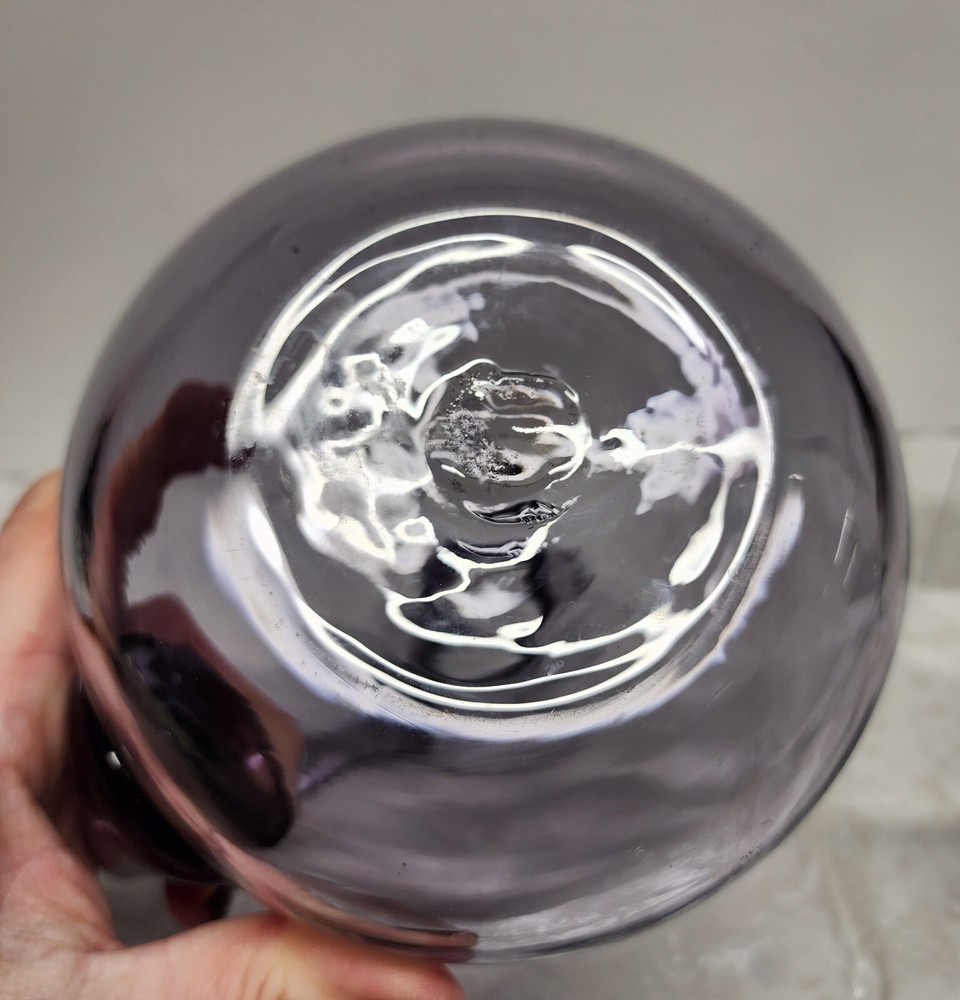 Vintage Hand Blown Optic Purple Glass Pitcher