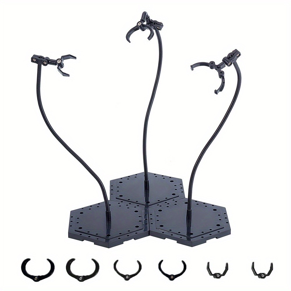 1set 3pcs Action Figure Stand Figure Stand Black Assembly Action Figure Holder