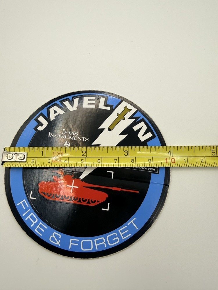 Javelin Fire & Forget Missile Program Decal Texas Instruments Martin Marietta