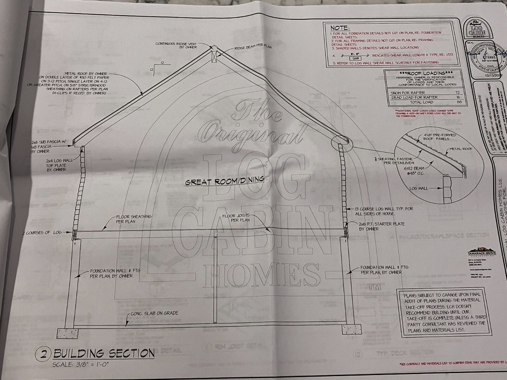 3000 sf Custom Log Home Kit with Fully Engineered Plans--Build It Anywhere!