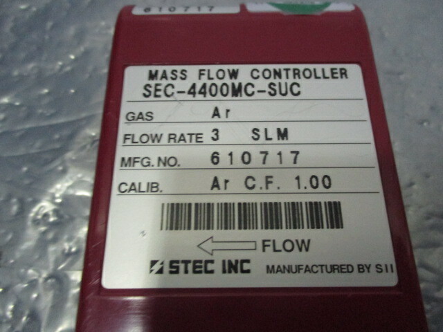 STEC SEC-4400 Mass Flow Controller, MFC, Ar, SEC-4400MC-SUC, 421944