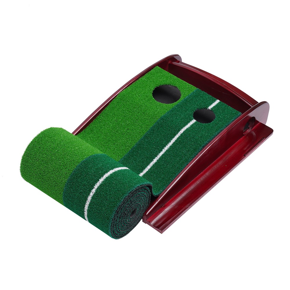 Indoor Golf Putting Green Practice Mat Exerciser W/Auto Ball Return Training Aid