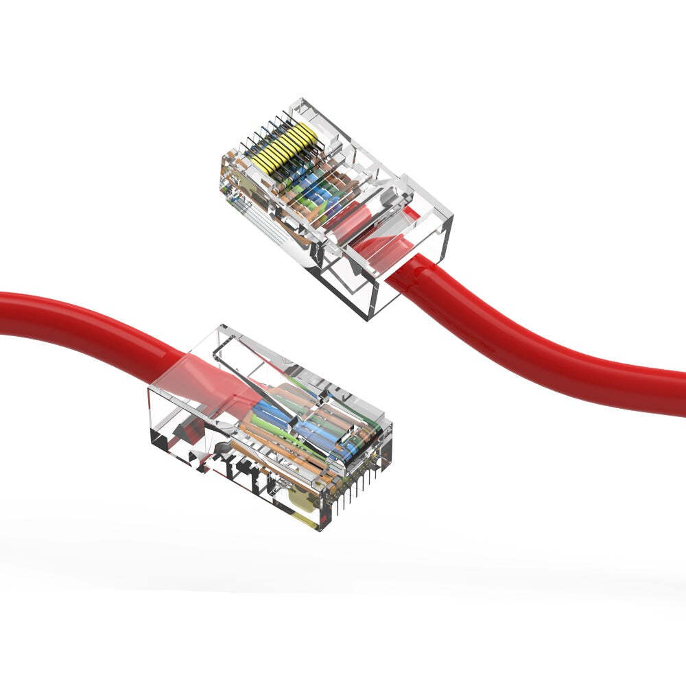 3Ft CAT5E UTP Ethernet Network Non Booted Cable Red