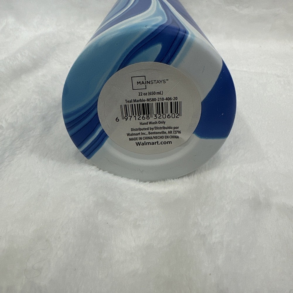 22oz Blue Water Bottle With Handle