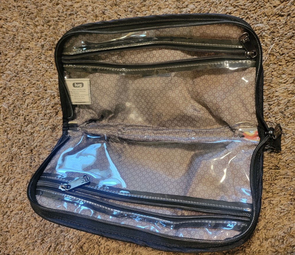 Lug Flash palm tree makeup bag with zippered pockets