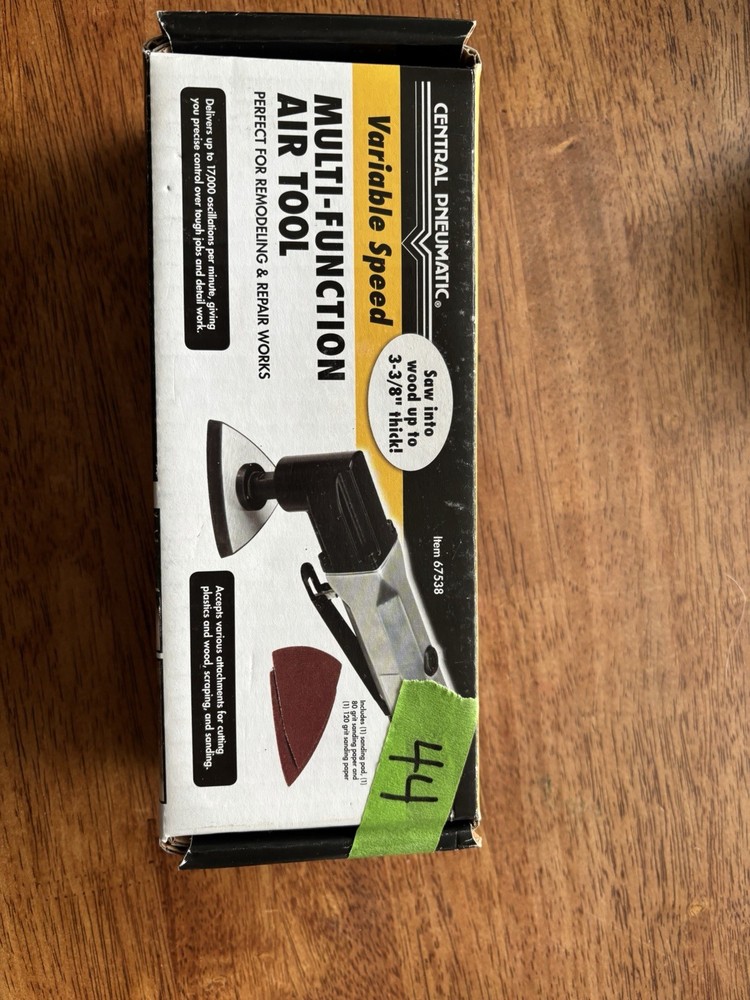 Central Pneumatic Multi-Function Air Tool 07538 Variable Speed Black Silver