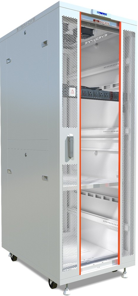Sysracks 42U 35'' Deep IT Network Data Gray Server Rack Cabinet