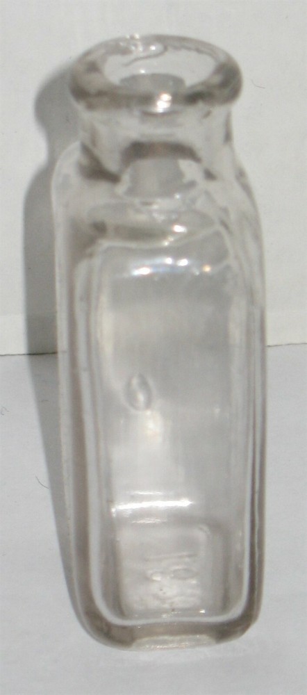 Vintage Rectangular Clear Glass Bottle Apothecary Prop Vase Barn Dig Dump Find