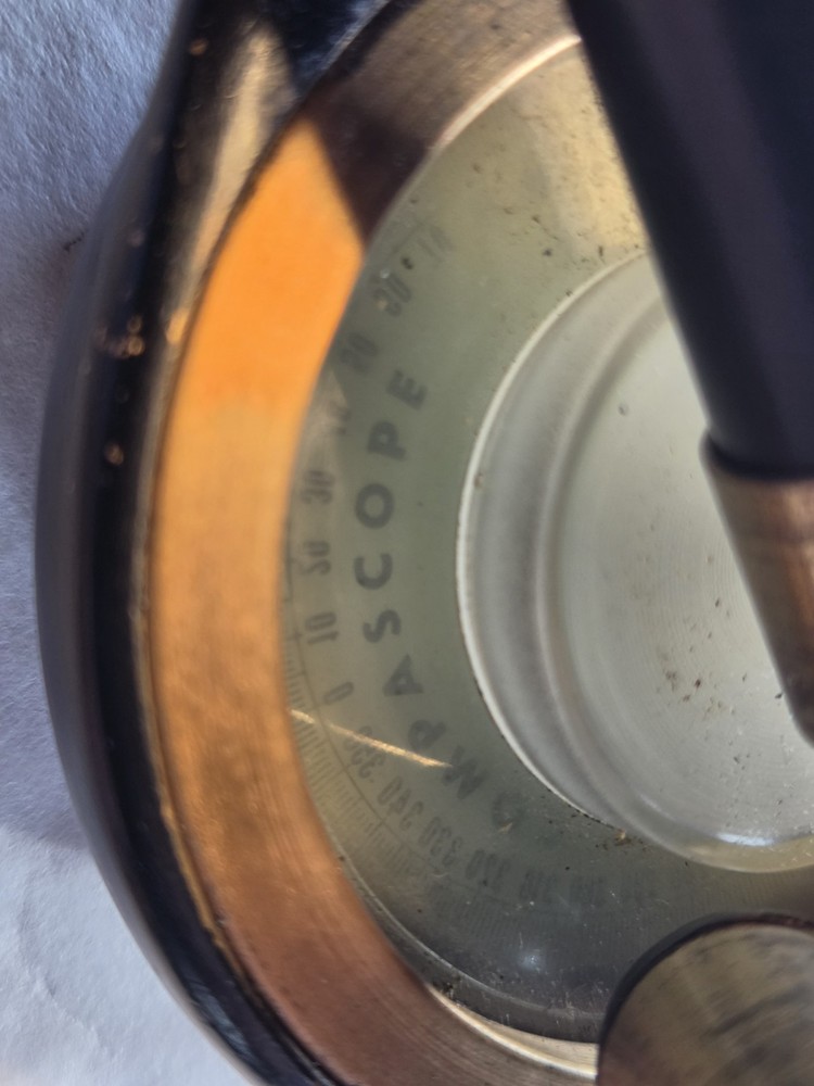 Vintage Compascope with Wooden Case. Post WW2, working! with Working Light.
