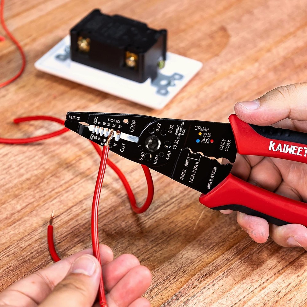 KAIWEETS Wire Stripper 10-22 AWG Wire Splicer Cable Stripper Multipurpose Wire S