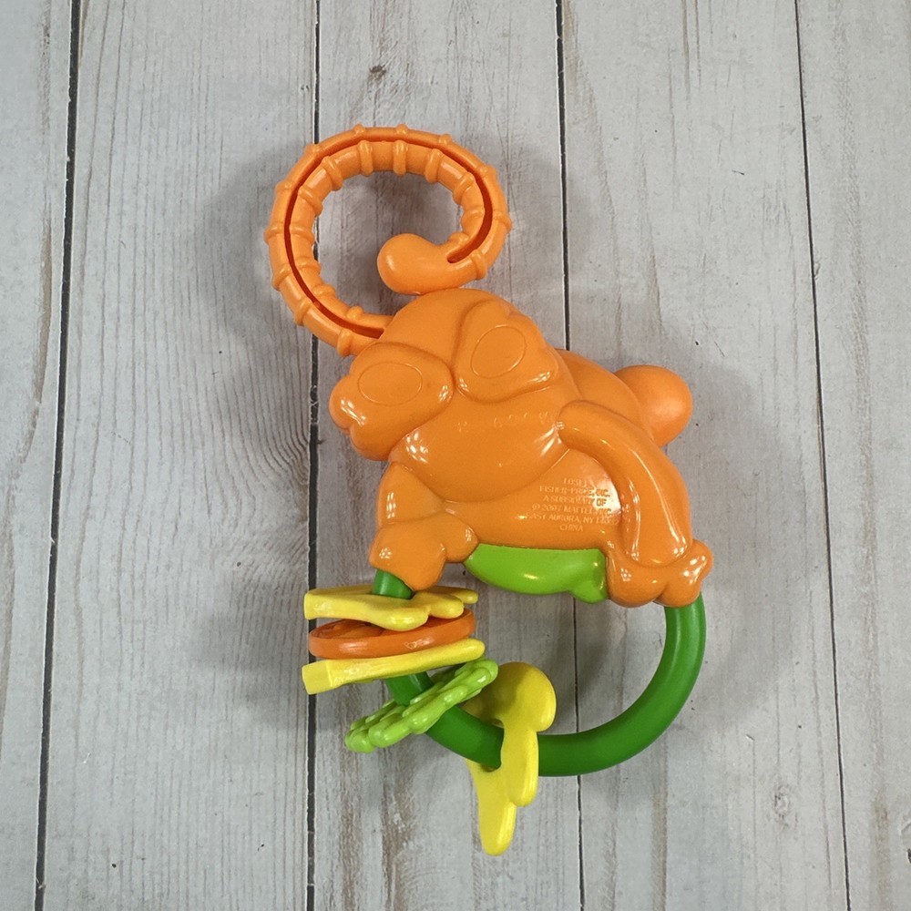 Fisher Price Rainforest Orange Monkey Teether Rattle, 2007