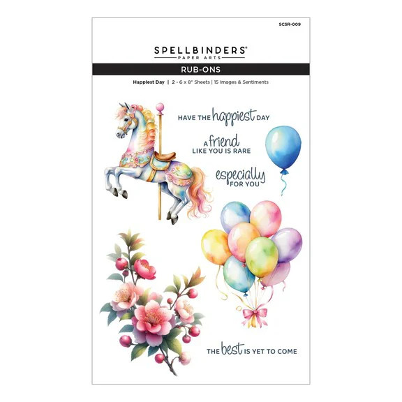 Spellbinders - Happiest Day Rub-On Sheets, SCSR-009