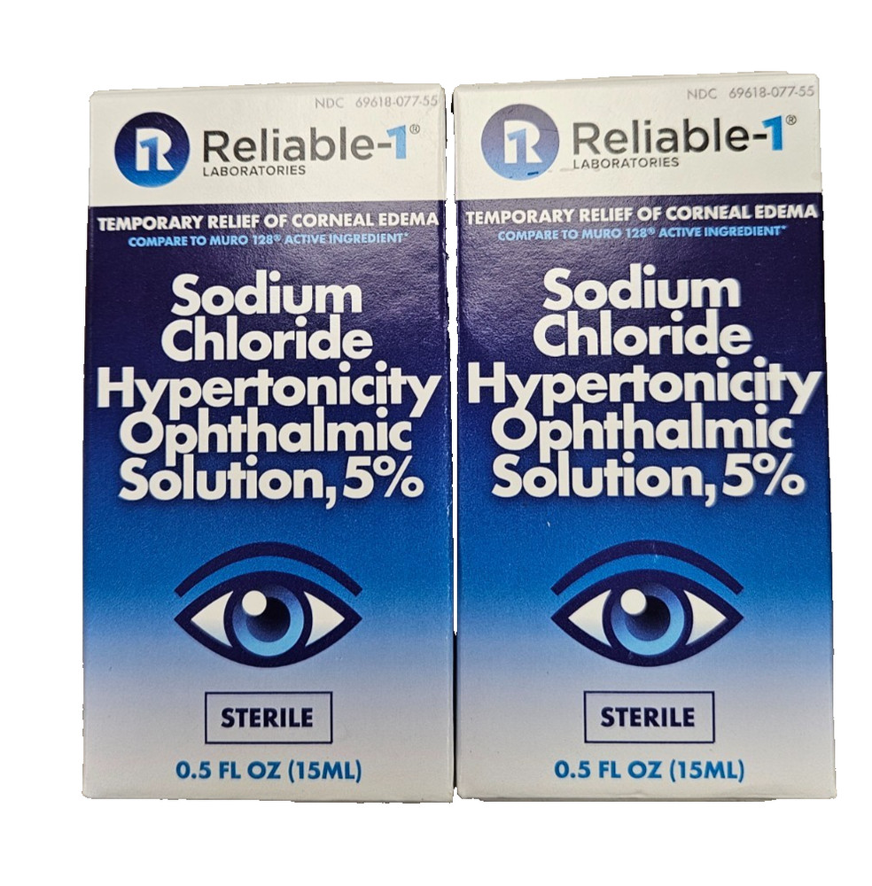 RELIABLE-1 Sodium Chloride 5% Eye SOLUTION 15 mL ( 2 pack ) --