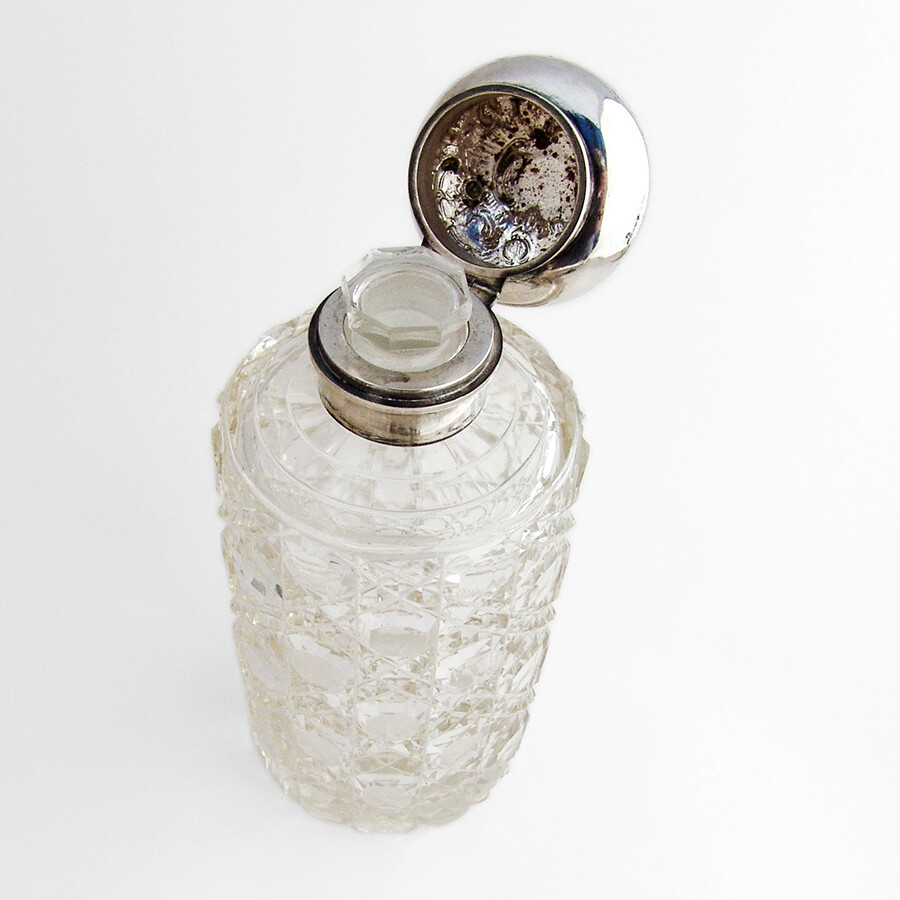 Cut Crystal Decanter 800 Silver Lid Germany Mono JG
