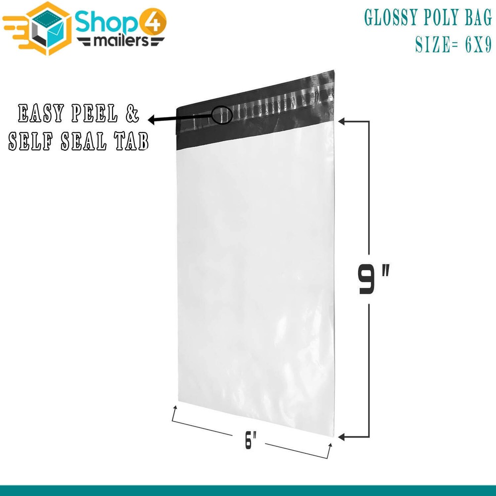 5000 6x9 Premium Plastic Flat Poly Mailers Shipping Bag Mailing Envelope 1.7 MIL