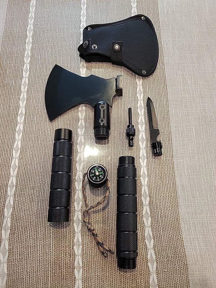 steel camping hatchet survival axe