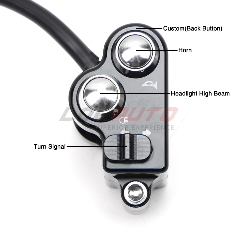 For Harley Universal 1'' Handlebar Control Switch Motorcycle Start Button Black