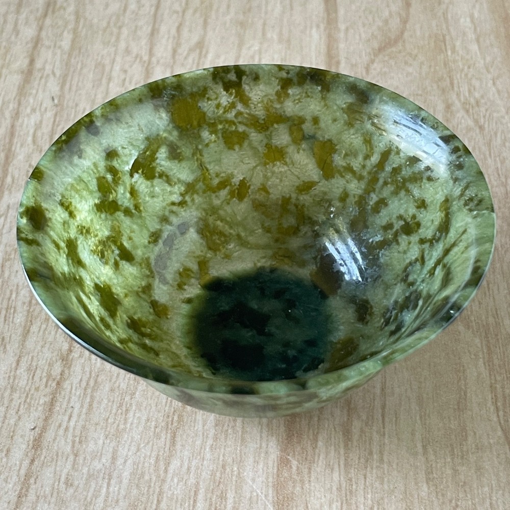 CHINESE Spinach Jade Bowl - 4” diameter