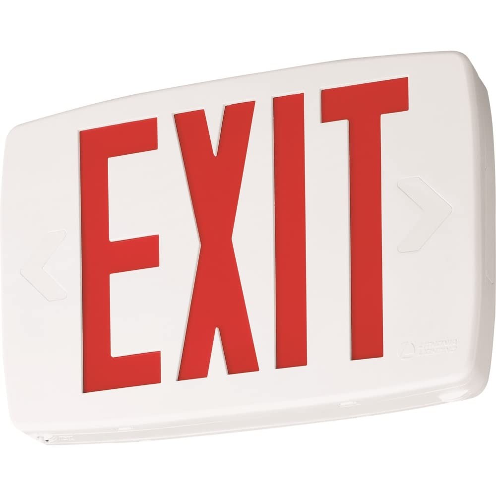 Lithonia Lighting Quantum LED Emergency Exit Sign, Thermoplastic Exit Only Si...