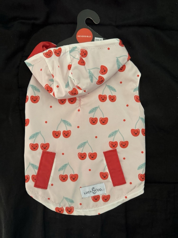 Cherry Print Pet Raincoat