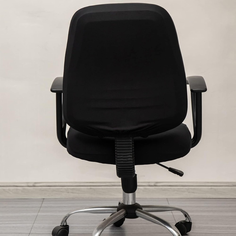 Melaluxe Computer Office Chair Seat Cover + Backrest Cover, Black
