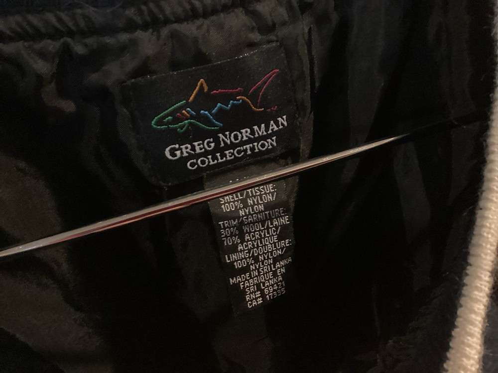 VTG GREG NORMAN COLLECTION Blue NYLON Pullover PATCHED Windbreaker SZ M - Cool