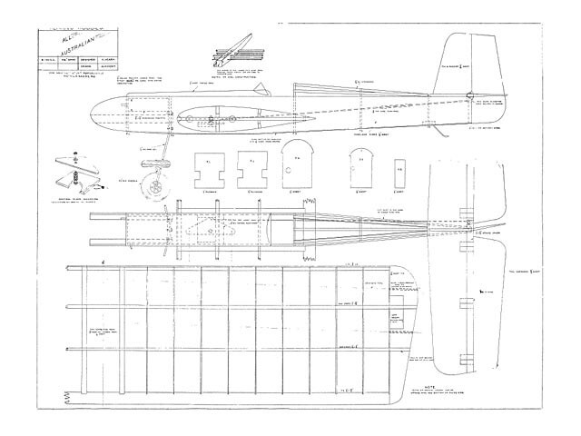 All Australian MkI Control Line 48" Model Airplane Printed Plans & Templates
