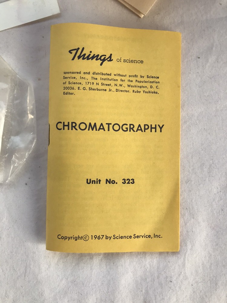 Vintage THINGS OF SCIENCE KIT - Chromatography Unit No 323