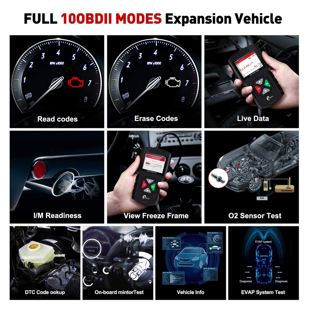 YA201 Car Full OBD2 EOBD Code Reader Professional Auto Scanner for Engine Check