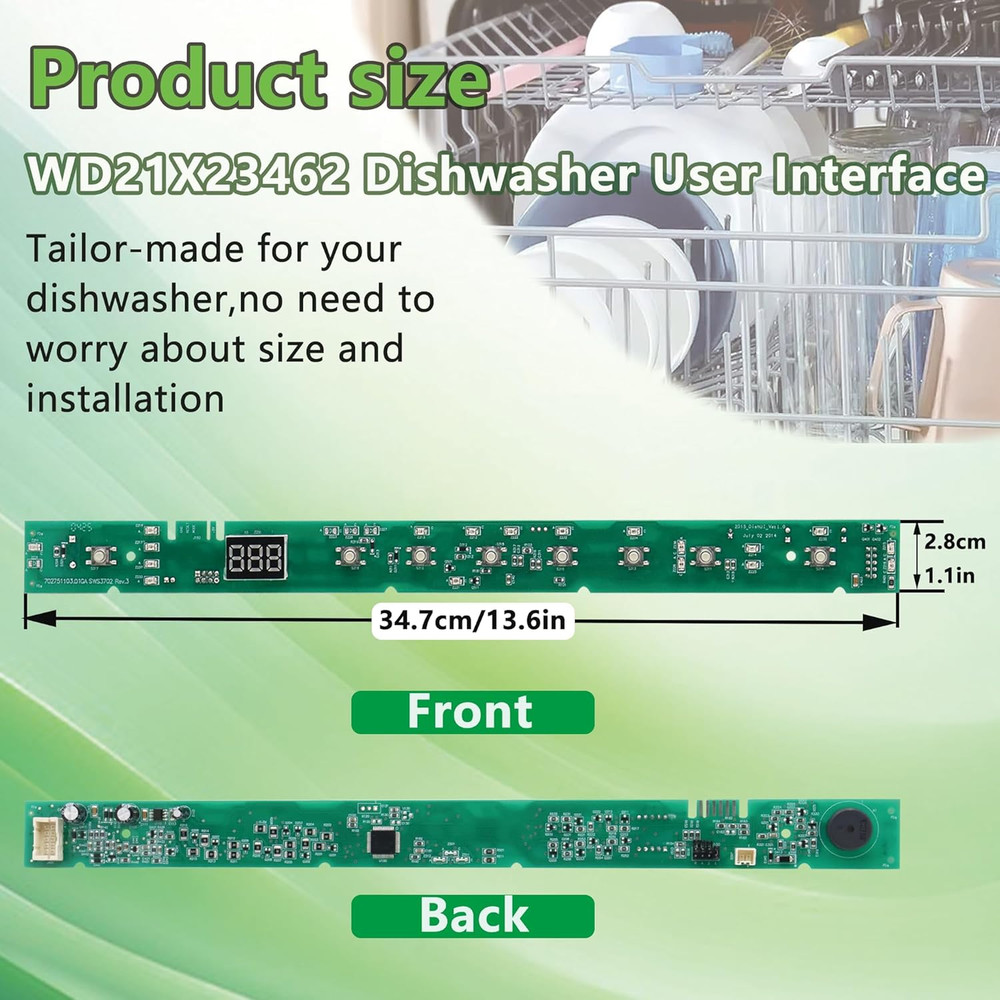 GE Dishwasher Control Board & User Interface, Compatible with Select Models