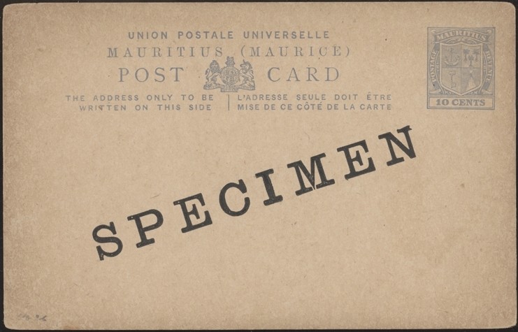 MAURITIUS, 1923. Post Card  H&G 26, Specimen