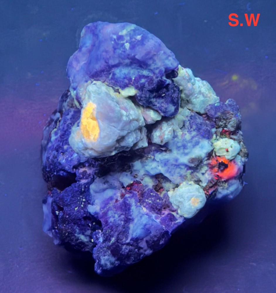35 Gram Fluorescent Phosphorescent Blue Hackmanite W/ Pyrite & Unknown